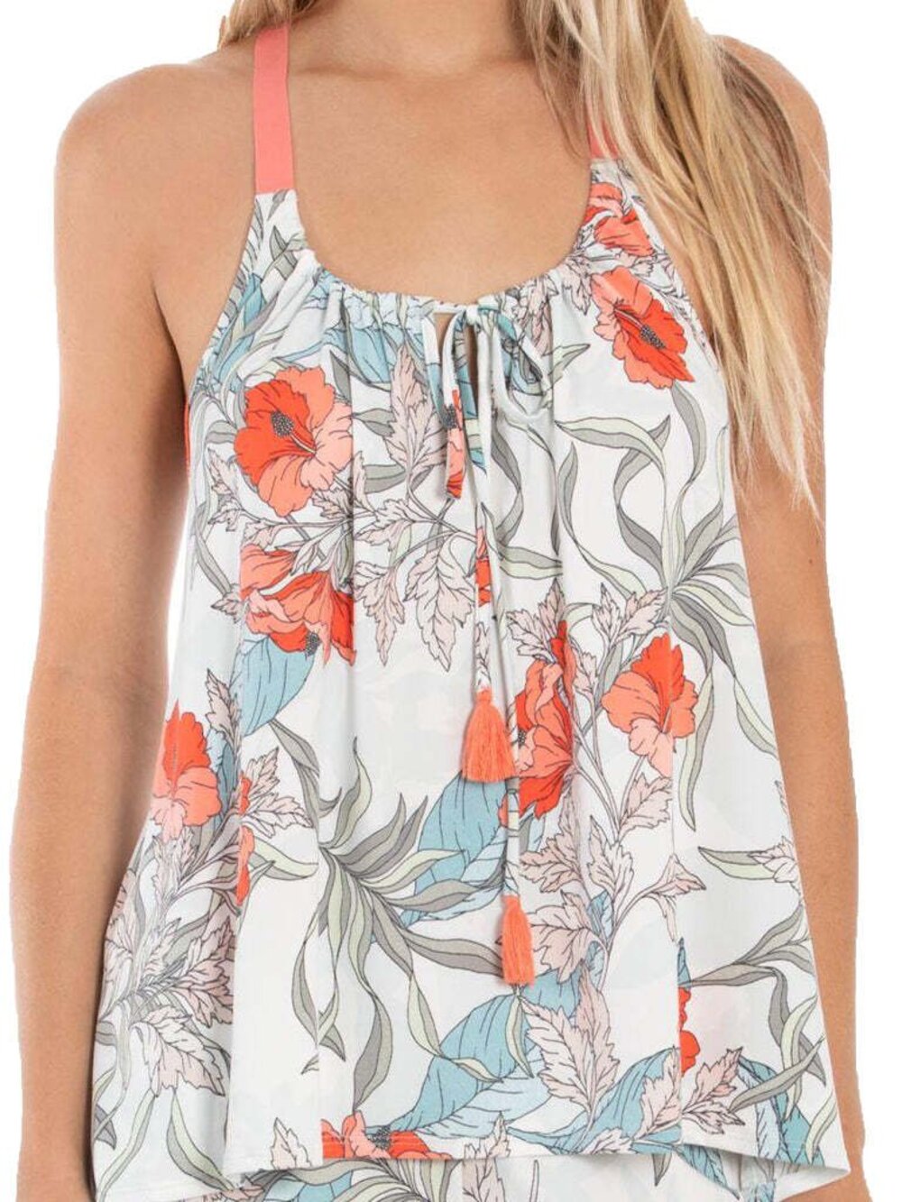 Linea Donatella Womens Tropical Print Tank Top